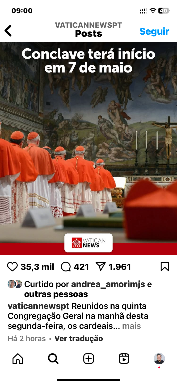 Conclave para sucessor Papa Francisco começará em 7 de maio